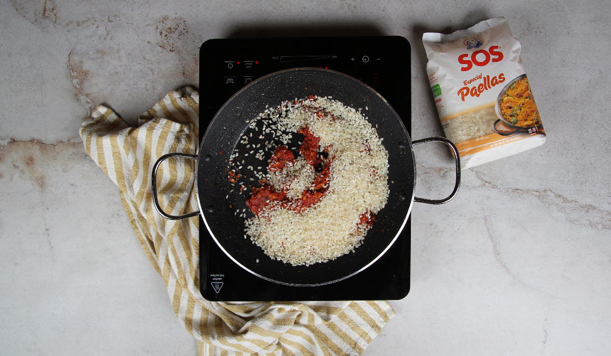 Arroz en Paella de pescado