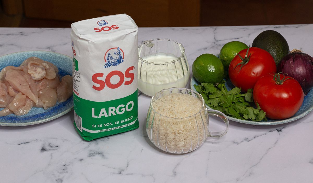 Ingredientes de Fajitas con arroz