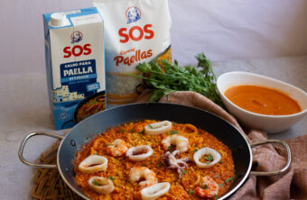 Paella con salmorreta