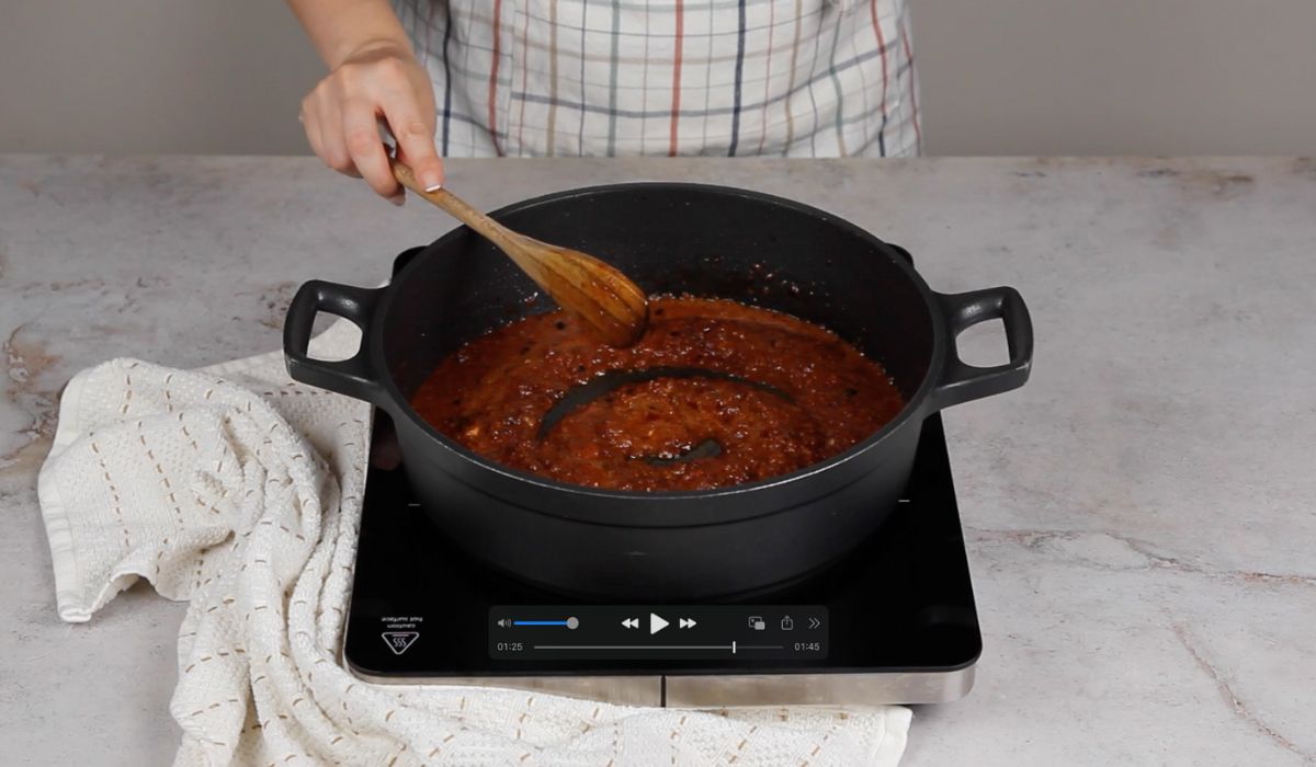 Terminar sofrito en arroz caldero murciano