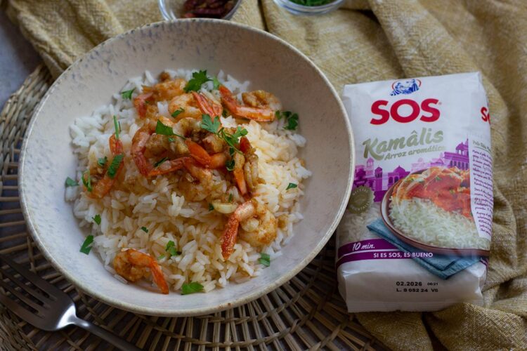 Foto de Arroz con gambas al ajillo