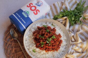 Arroz con carne picada