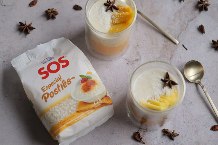 Foto de Arroz con leche de coco y mango: postre tropical cremoso